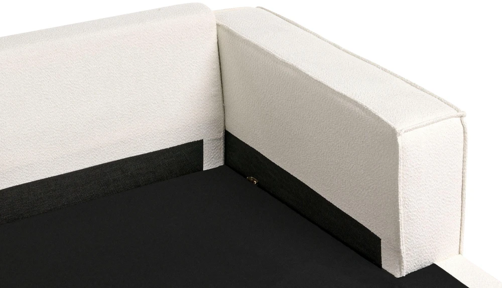 Beliani Kampinė sofa KOLDING Boucle šviesiai smėlio spalvos kairinė