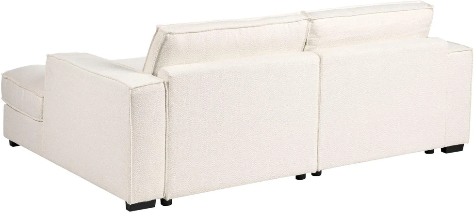 Beliani Kampinė sofa KOLDING Boucle šviesiai smėlio spalvos kairinė