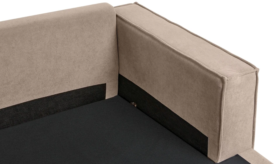 Beliani Kampinė sofa KOLDING smėlio ir pilkos spalvos, kairinė