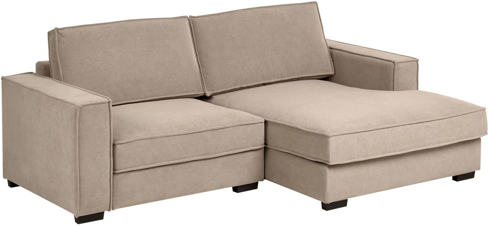 Beliani Kampinė sofa KOLDING smėlio ir pilkos spalvos, kairinė