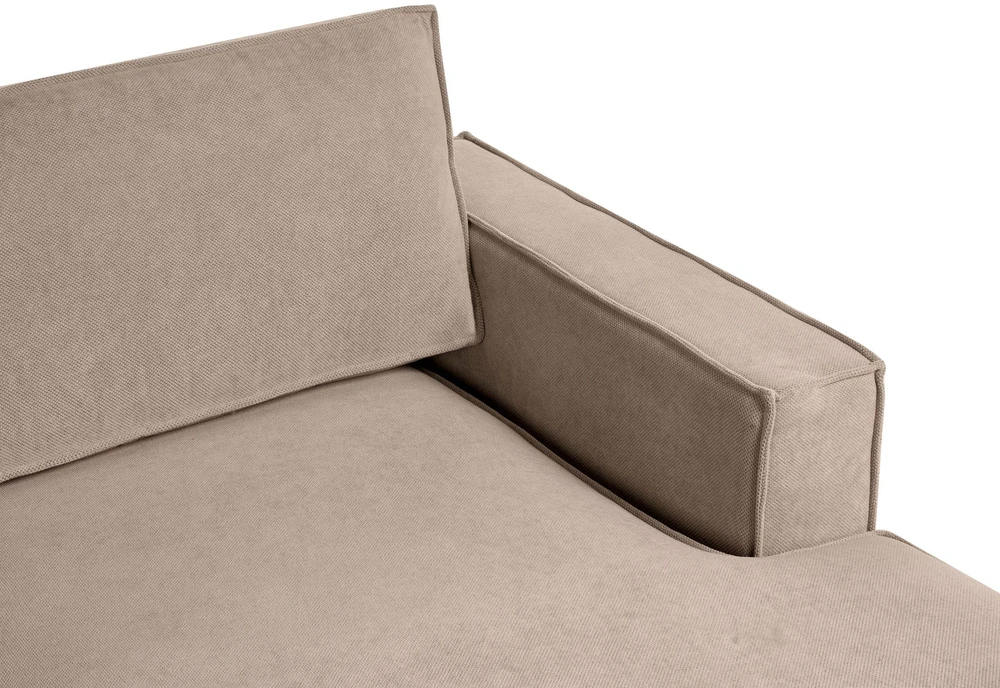 Beliani Kampinė sofa KOLDING smėlio ir pilkos spalvos, kairinė