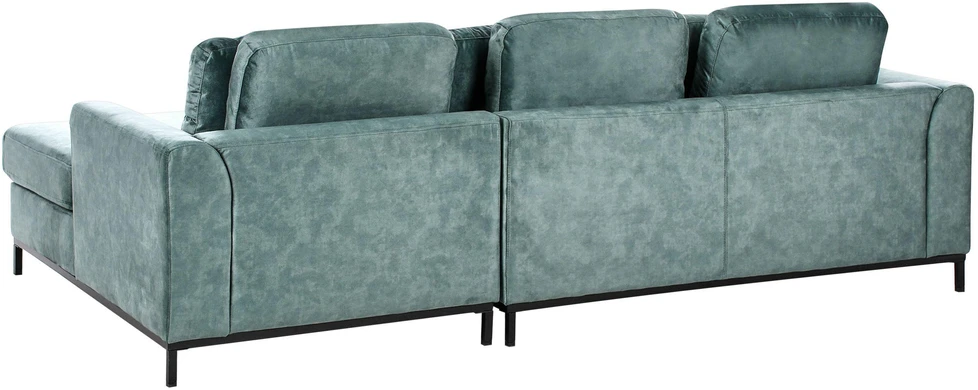 Beliani Kampinė sofa OSLO, 4 vietų, veliūrinė, lazūros mėlyna, kairinė