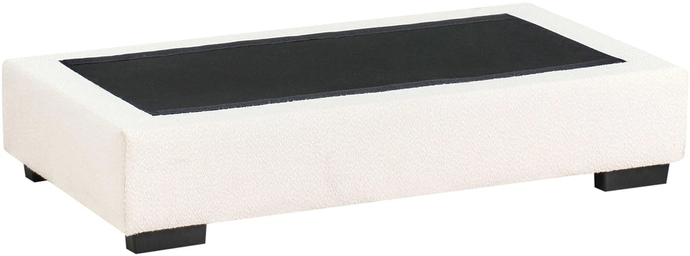 Beliani Kampinė sofa RENDERS, boucle audinys, kreminė spalva, su otomane, kairinė