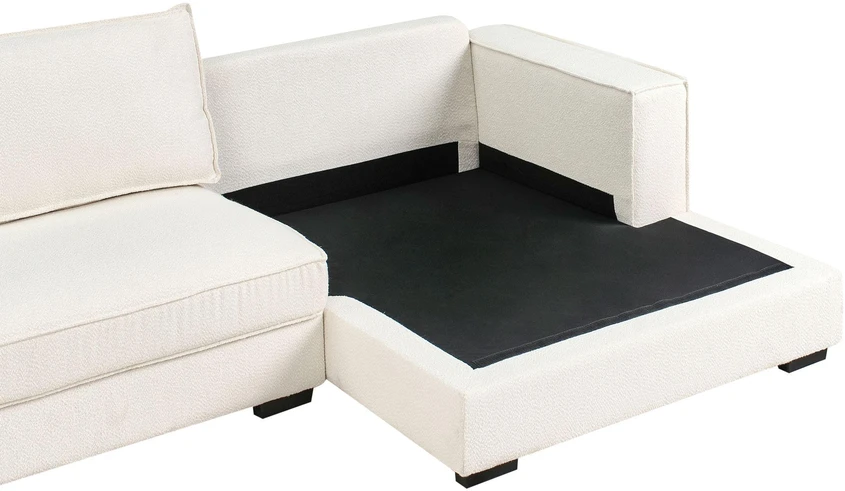 Beliani Kampinė sofa RENDERS Boucle kreminės spalvos kairinė