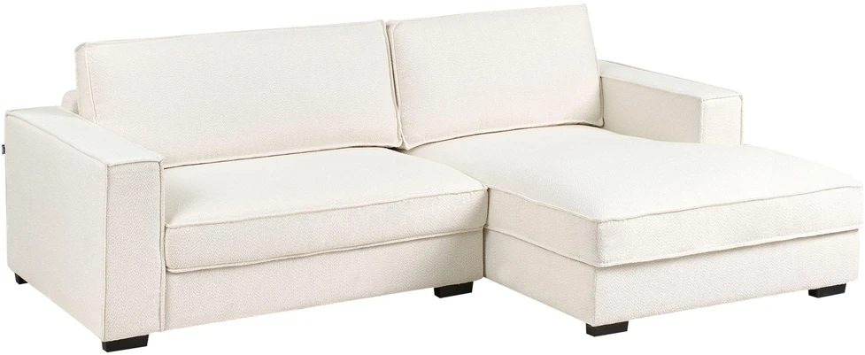 Beliani Kampinė sofa RENDERS Boucle kreminės spalvos kairinė