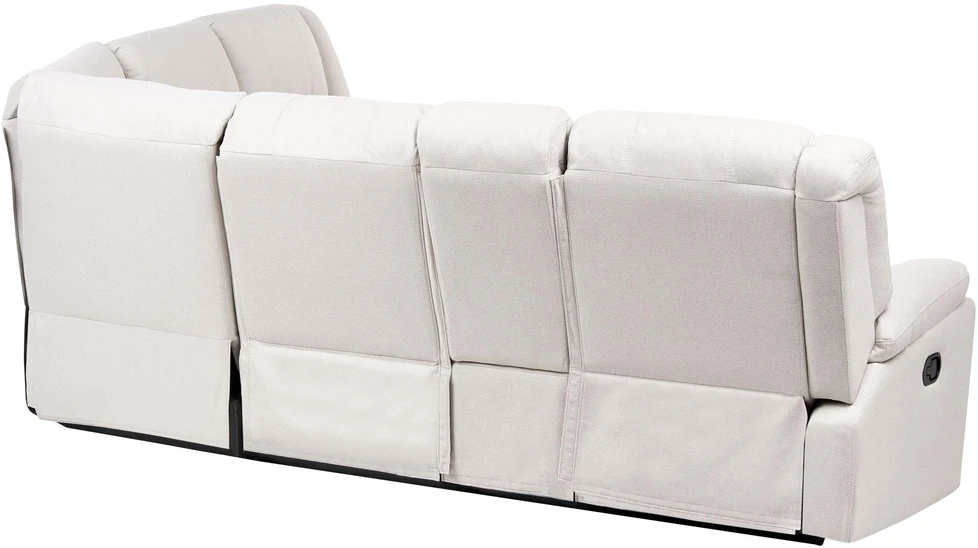 Beliani Kampinė sofa ROKKE su rankine relaksacijos funkcija, 5 vietos, šviesi smėlio spalva, kairinė