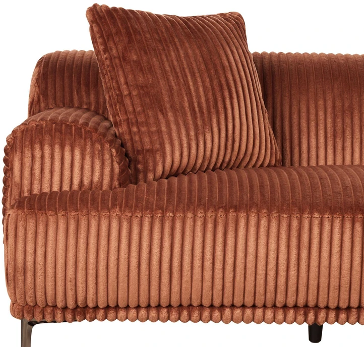 Beliani Kampinė sofa STENUM, velvetas, ruda, dešininė