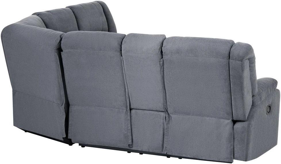 Beliani Kampinė sofa su rankine relaksacijos funkcija 5 asmenims ROKKE pilka, kairinė