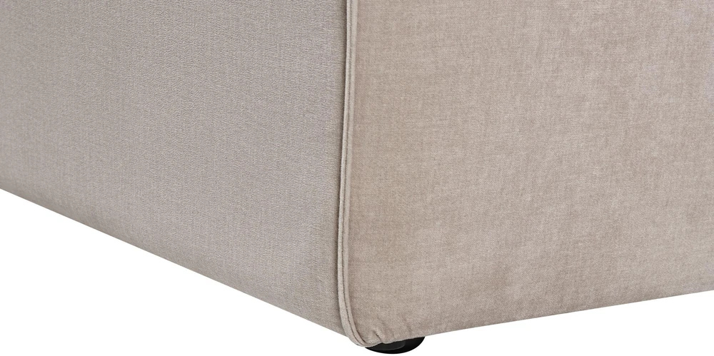 Beliani Kampinė sofa VERNON, trijų vietų, veliūrinė, smėlio-pilkšva, kairė pusė