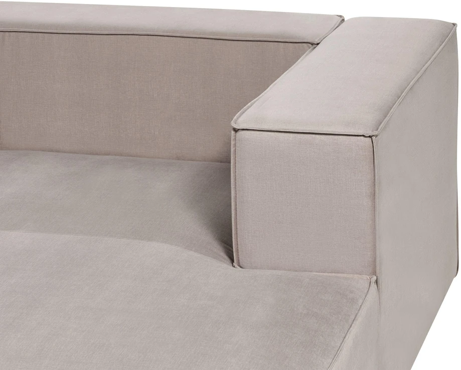 Beliani Kampinė sofa VERNON, trijų vietų, veliūrinė, smėlio-pilkšva, kairė pusė