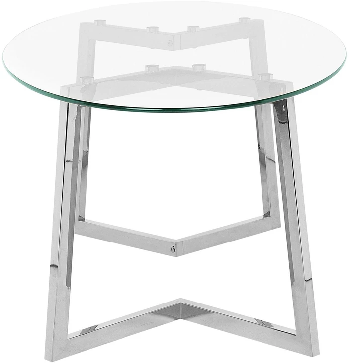 Beliani Kavos staliukas FRESNO stiklinis sidabrinis