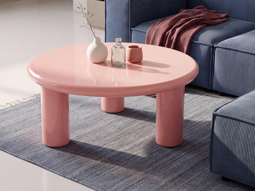 Beliani Kavos staliukas ITASCA rožinis