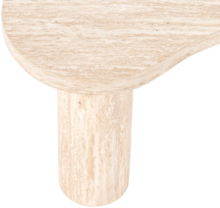 Beliani Kavos staliukas NOMA 52 cm 90 cm Travertino imitacija