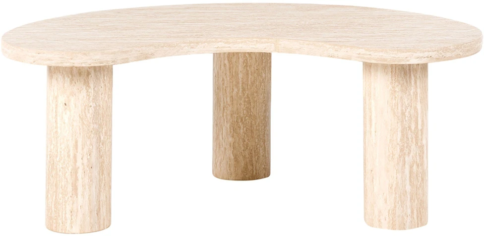 Beliani Kavos staliukas NOMA 52 cm 90 cm Travertino imitacija