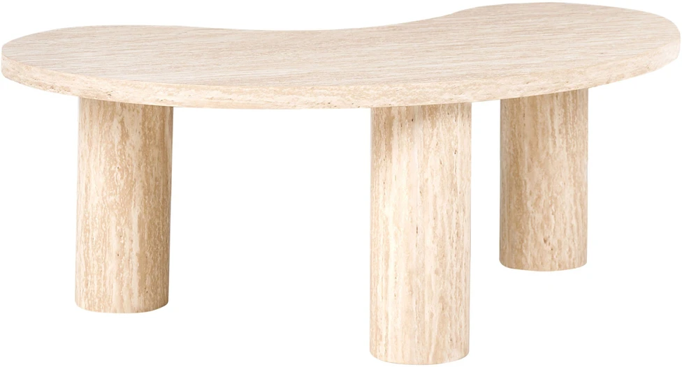 Beliani Kavos staliukas NOMA 52 cm 90 cm Travertino imitacija