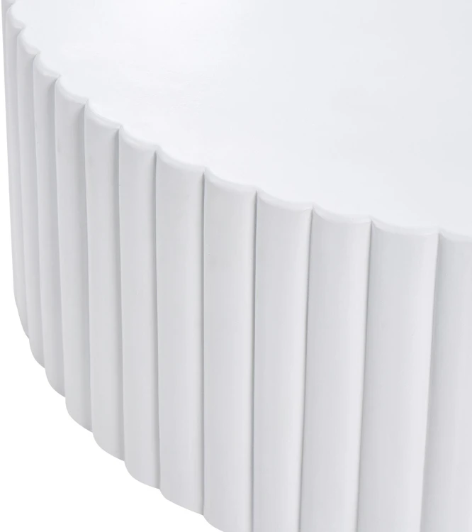 Beliani Kavos staliukas POZZA 117 cm 117 cm baltas