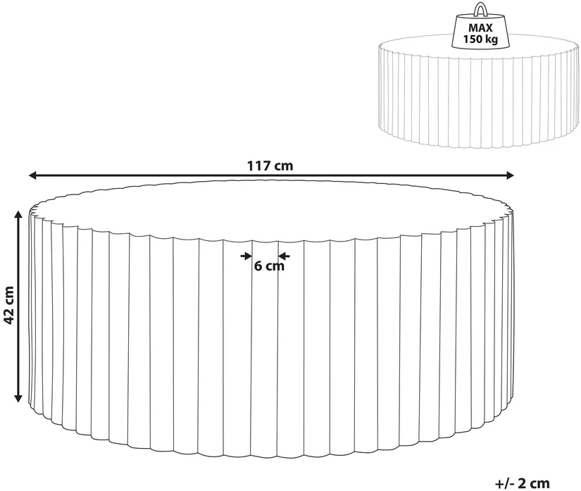 Beliani Kavos staliukas POZZA 117 cm 117 cm baltas
