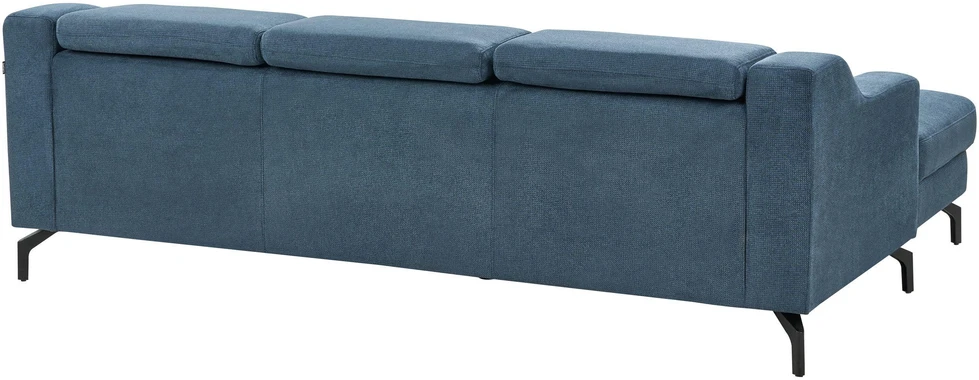 Beliani Keturvietė kampinė sofa GLOSLI tamsiai mėlyna, kairinė