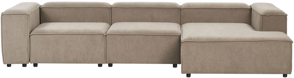 Beliani Keturvietė modulinė kampinė sofa ARDAL, kairinė, šviesiai ruda, velvetas