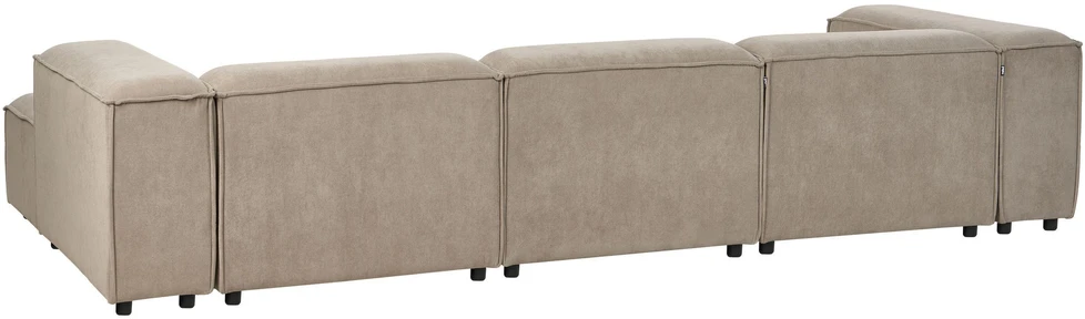 Beliani Keturvietė modulinė kampinė sofa ARDAL, kairinė, šviesiai ruda, velvetas