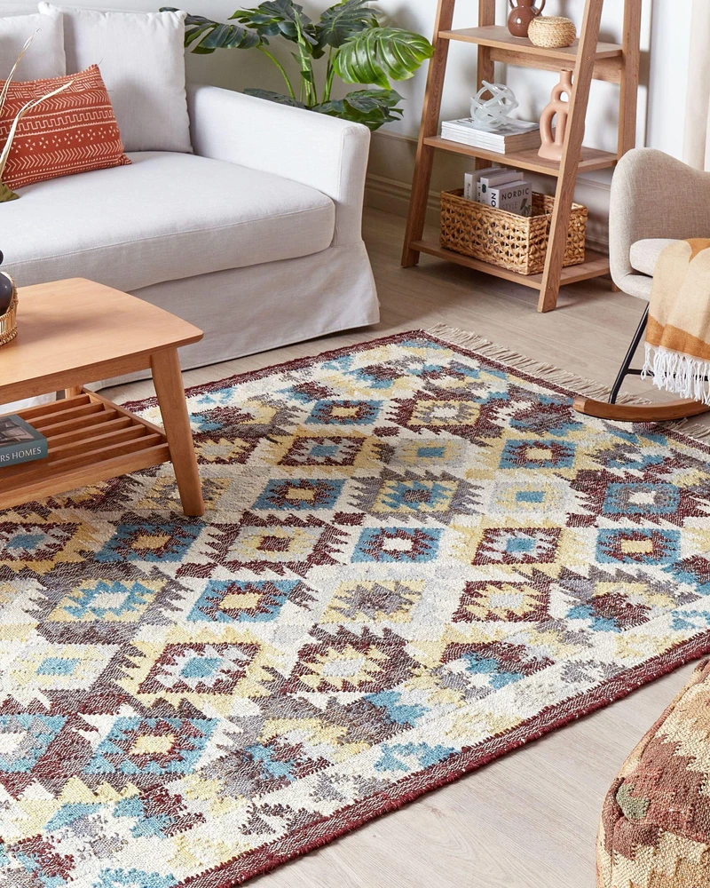 Beliani Kilim FENER spalvotas 140 x 200 cm džiuto