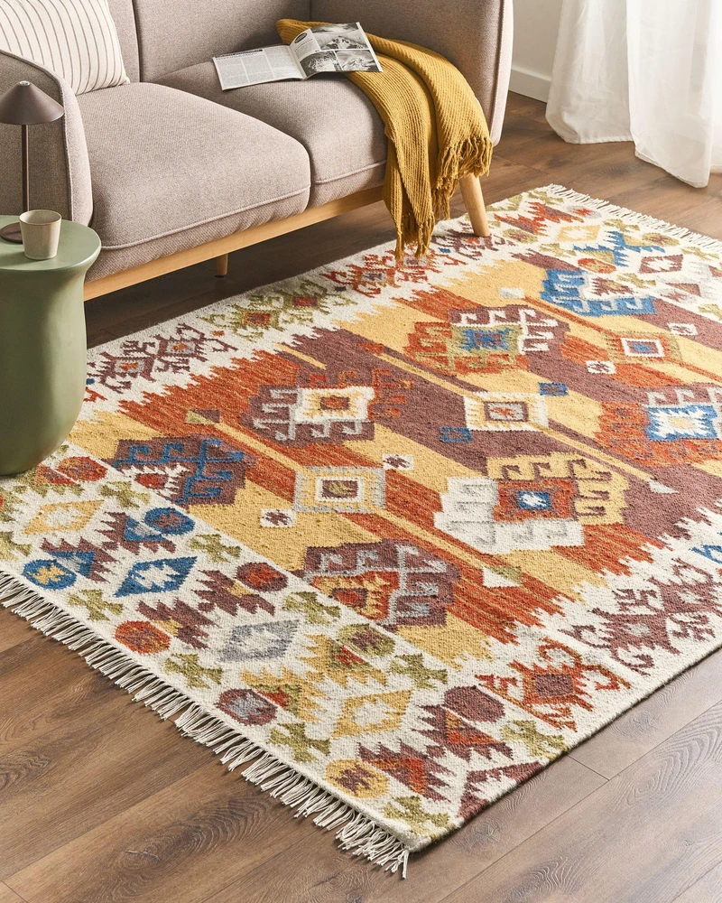 Beliani Kilim kilimas VOSKETAP spalvotas 160 x 230 cm vilnos