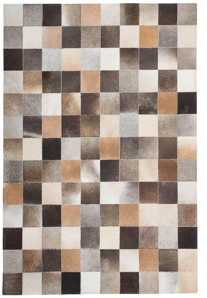 Beliani Kilim SOKE spalvotas 160 x 230 cm natūrali oda