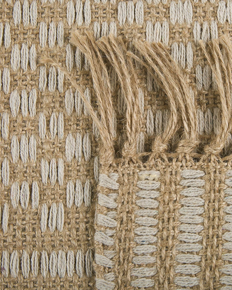 Beliani Kilimas ADABAG smėlio spalvos 50 x 80 cm džiutas