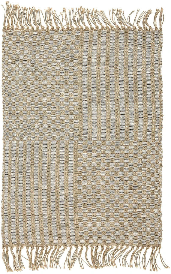 Beliani Kilimas ADABAG smėlio spalvos 50 x 80 cm džiutas