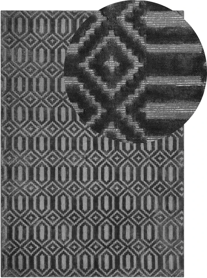 Beliani Kilimas ADATEPE tamsiai pilkas 140 x 200 cm viskozė