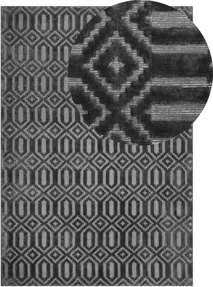 Beliani Kilimas ADATEPE tamsiai pilkas 160 x 230 cm viskozė