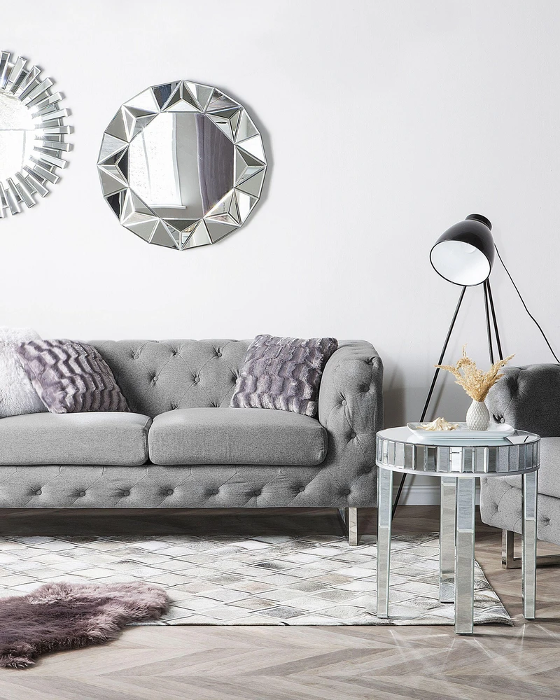 Beliani Kilimas AGACLI pilkas 140 x 200 cm iš natūralios odos