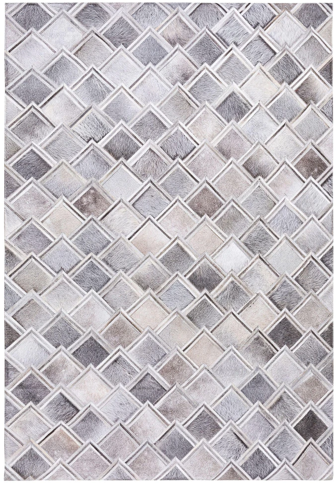 Beliani Kilimas AGACLI pilkas 160 x 230 cm natūrali oda