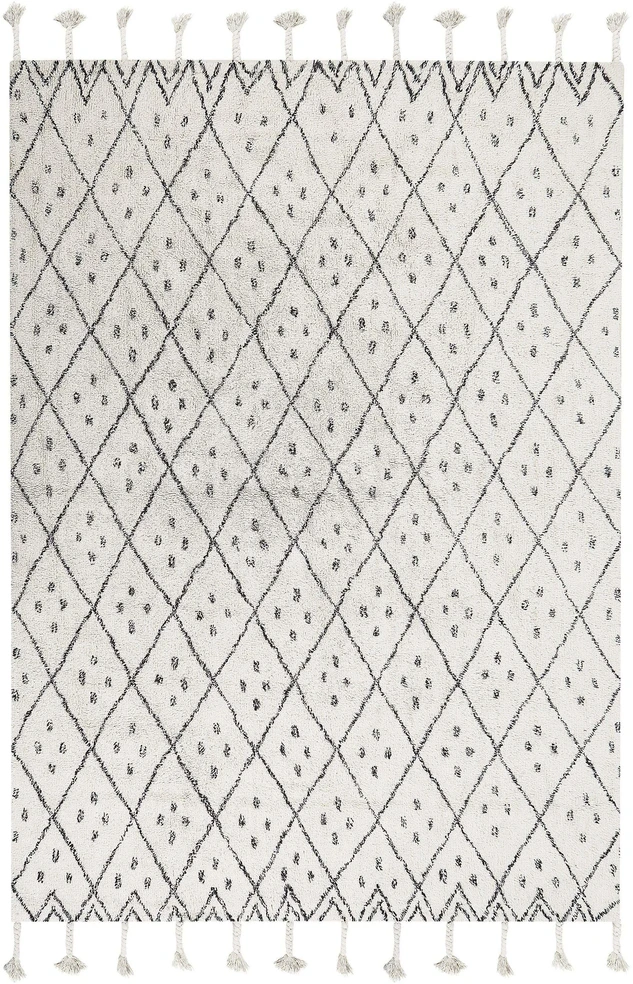 Beliani Kilimas AGADIR, kreminės spalvos, 160 x 230 cm, medvilninis