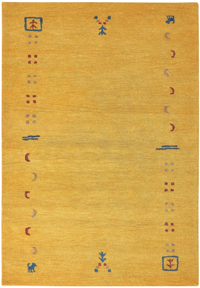 Beliani Kilimas AKALAN, geltonas, 160 x 230 cm, Gabbeh, vilna