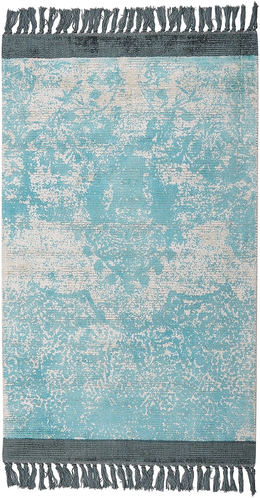 Beliani Kilimas AKARSU mėlynas 80 x 150 cm viskozė