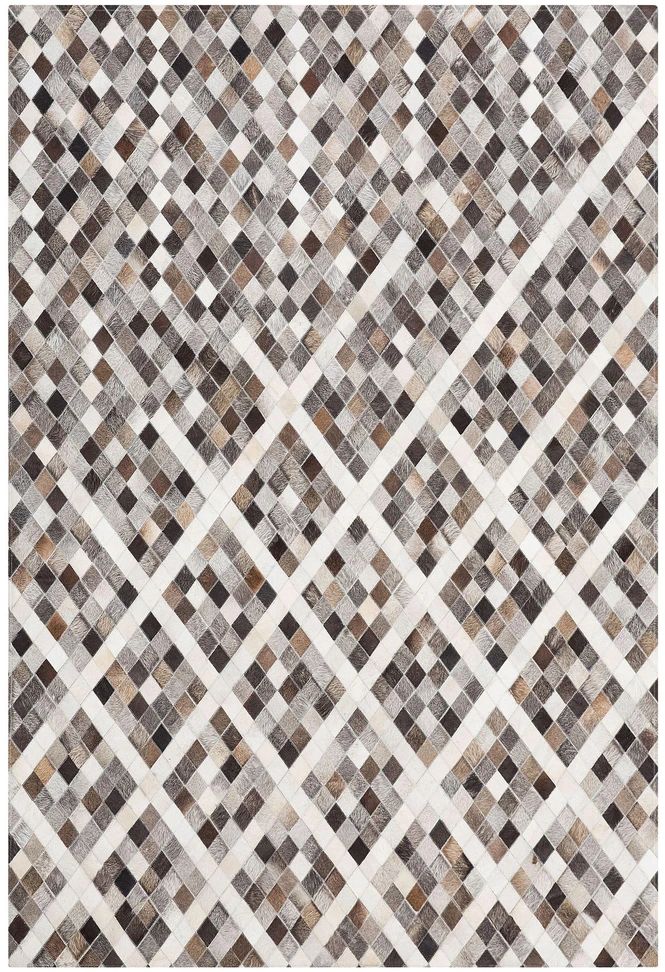 Beliani Kilimas AKDERE pilkas 140 x 200 cm natūrali oda