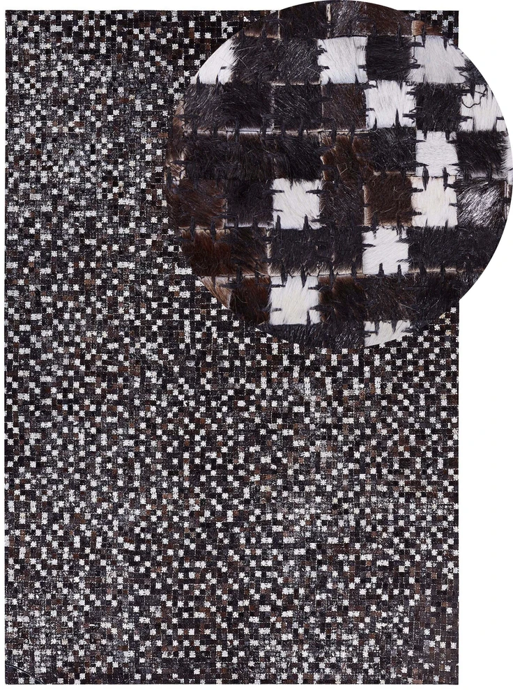 Beliani Kilimas AKKESE rudas, 140 x 200 cm, natūrali oda
