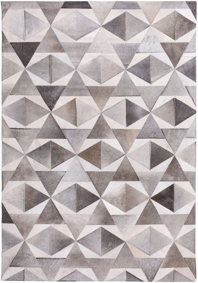 Beliani Kilimas ALAKA pilkas 160 x 230 cm natūrali oda