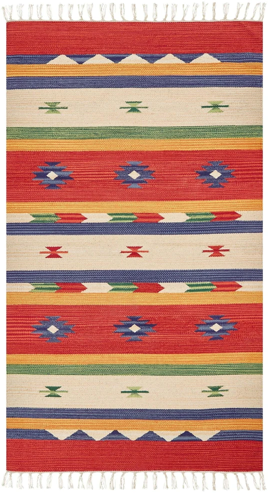 Beliani Kilimas ALAPARS Spalvotas 80 x 150 cm Medvilninis Kilim
