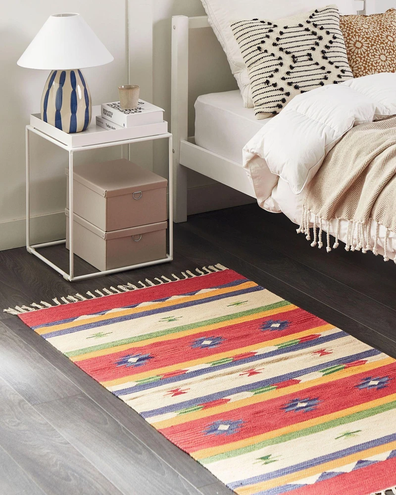 Beliani Kilimas ALAPARS Spalvotas 80 x 150 cm Medvilninis Kilim