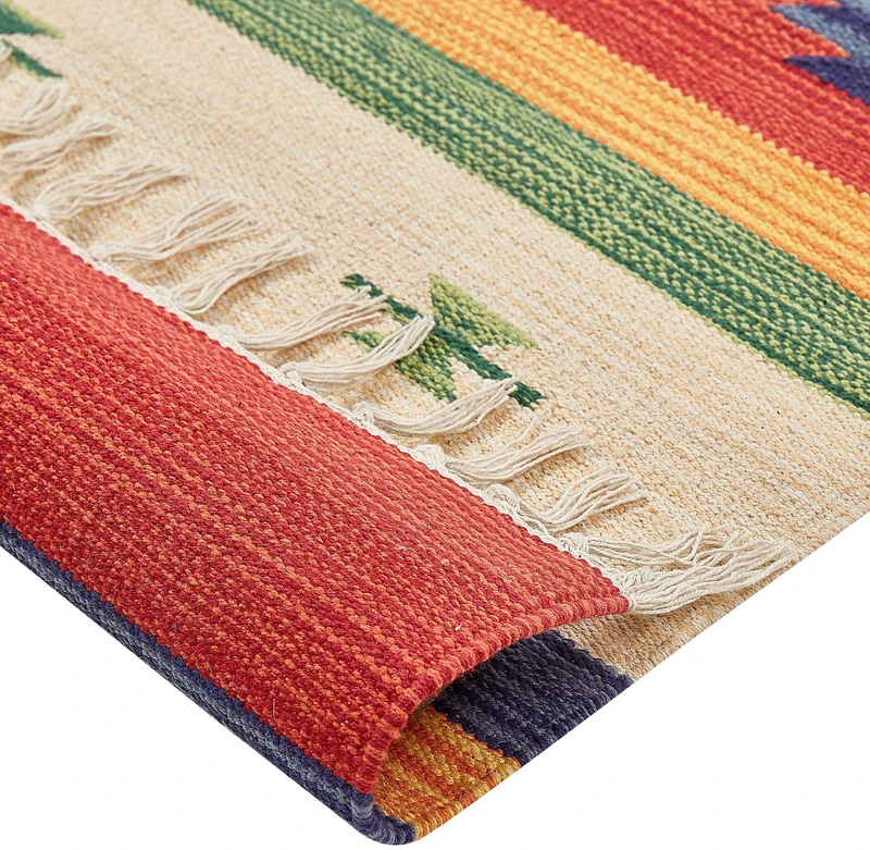 Beliani Kilimas ALAPARS Spalvotas 80 x 150 cm Medvilninis Kilim