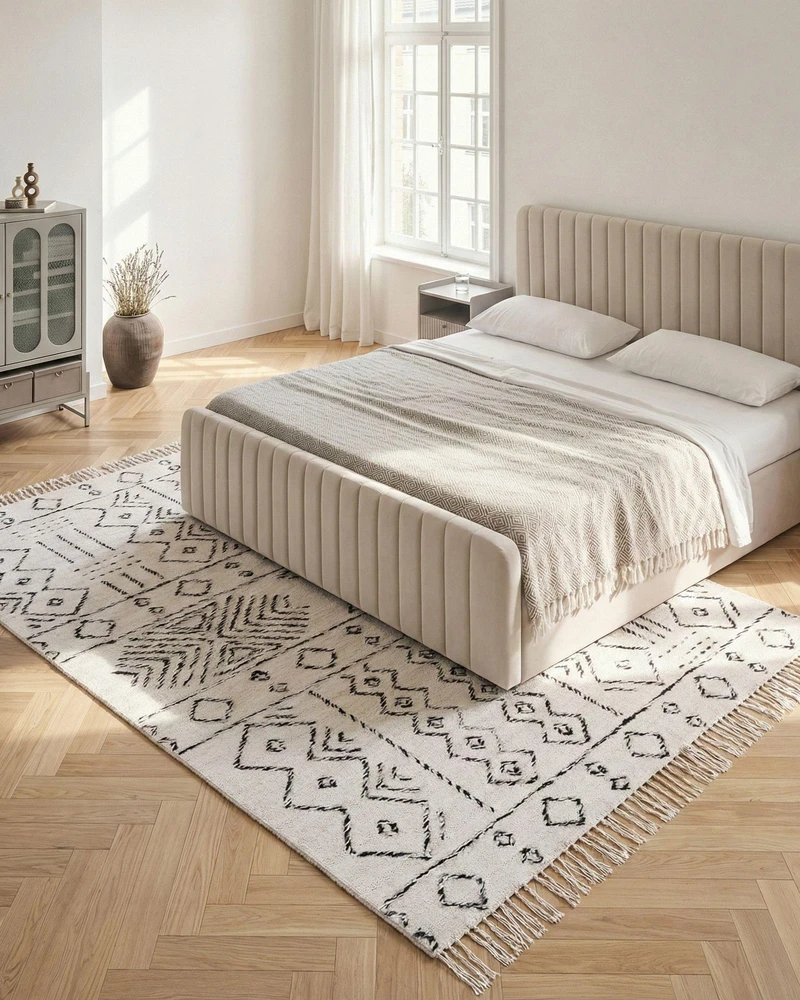 Beliani Kilimas ALKENT, baltas, 140 × 200 cm, vilna