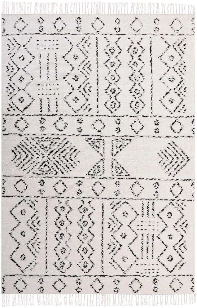 Beliani Kilimas ALKENT baltas 160 x 230 cm vilnos