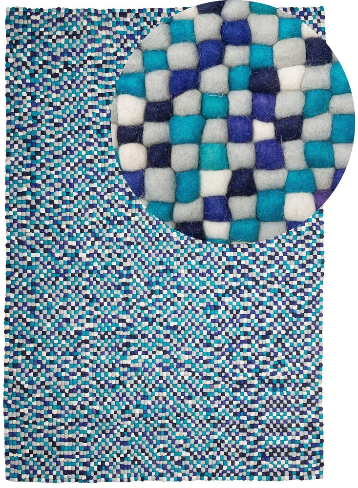 Beliani Kilimas AMDO tamsiai mėlynas 160 x 230 cm Vilna