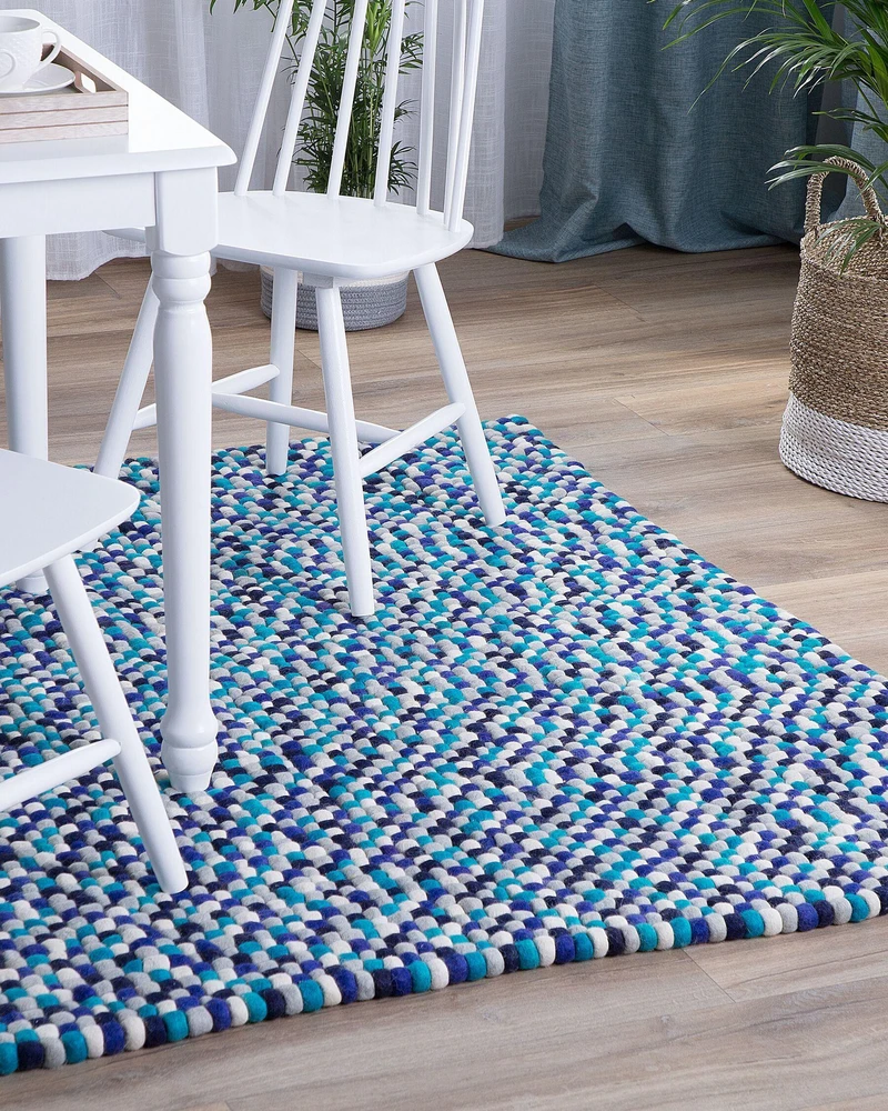 Beliani Kilimas AMDO tamsiai mėlynas 160 x 230 cm Vilna