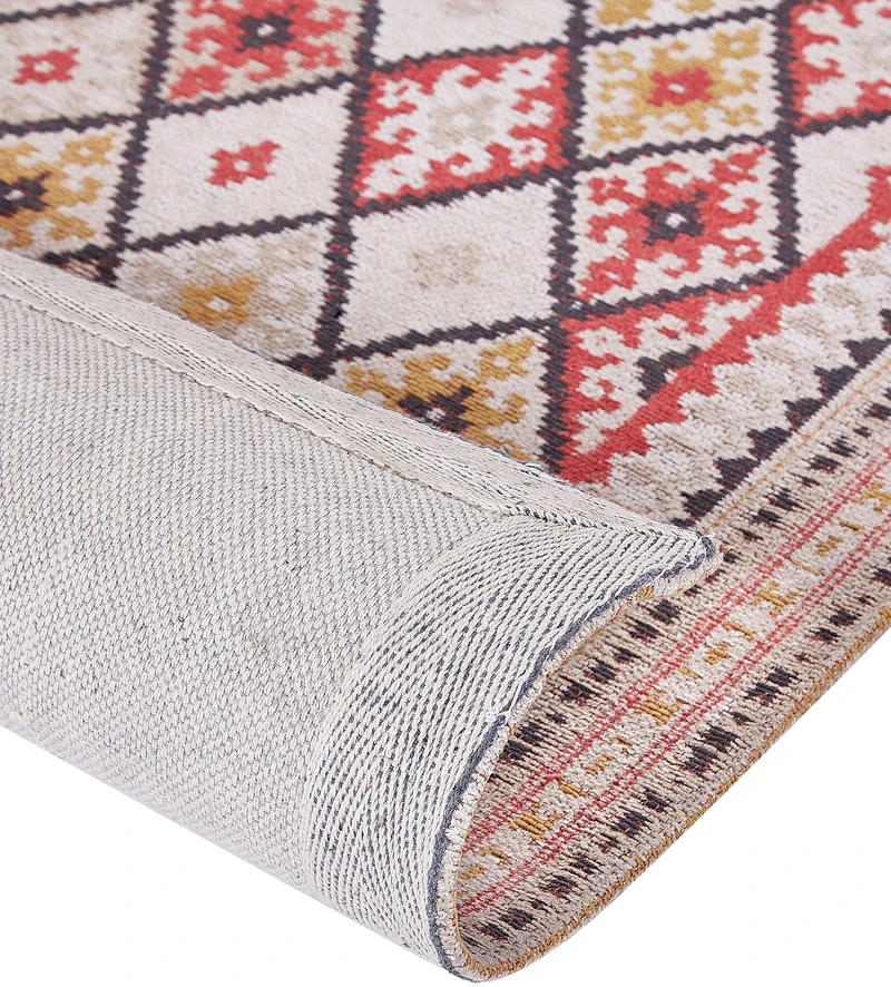 Beliani Kilimas ANADAG raudonas 80 x 150 cm medvilninis