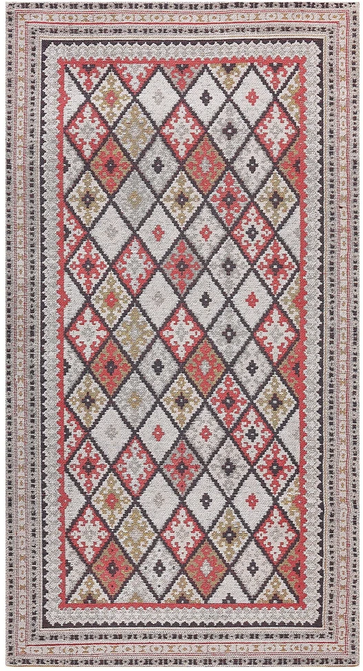 Beliani Kilimas ANADAG raudonas 80 x 150 cm medvilninis