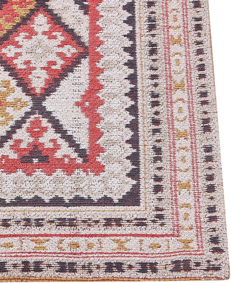 Beliani Kilimas ANADAG raudonas 80 x 150 cm medvilninis
