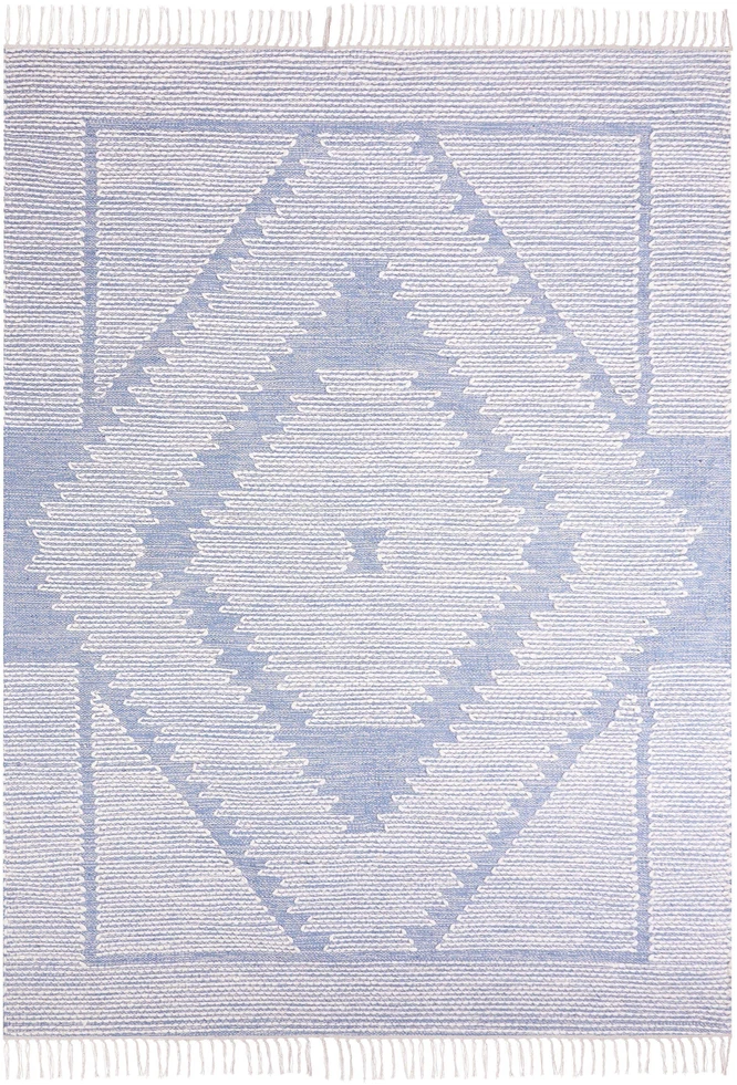 Beliani Kilimas ANSAR Mėlynas 140 x 200 cm Medvilnė